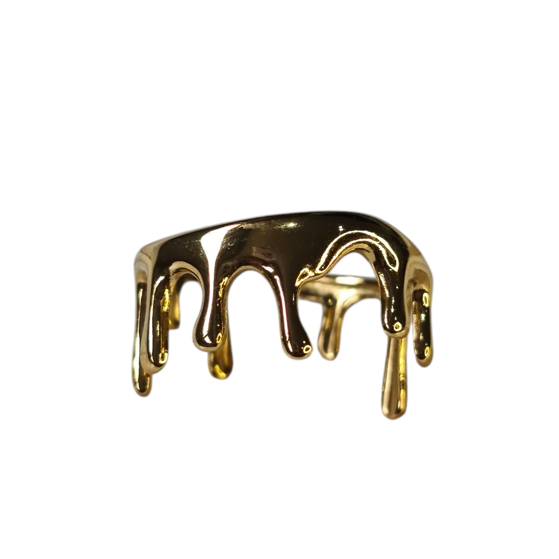 Anillo realizado en acero inoxidable hipoalergénico con baño de oro de 18k, ajustable, cómodo