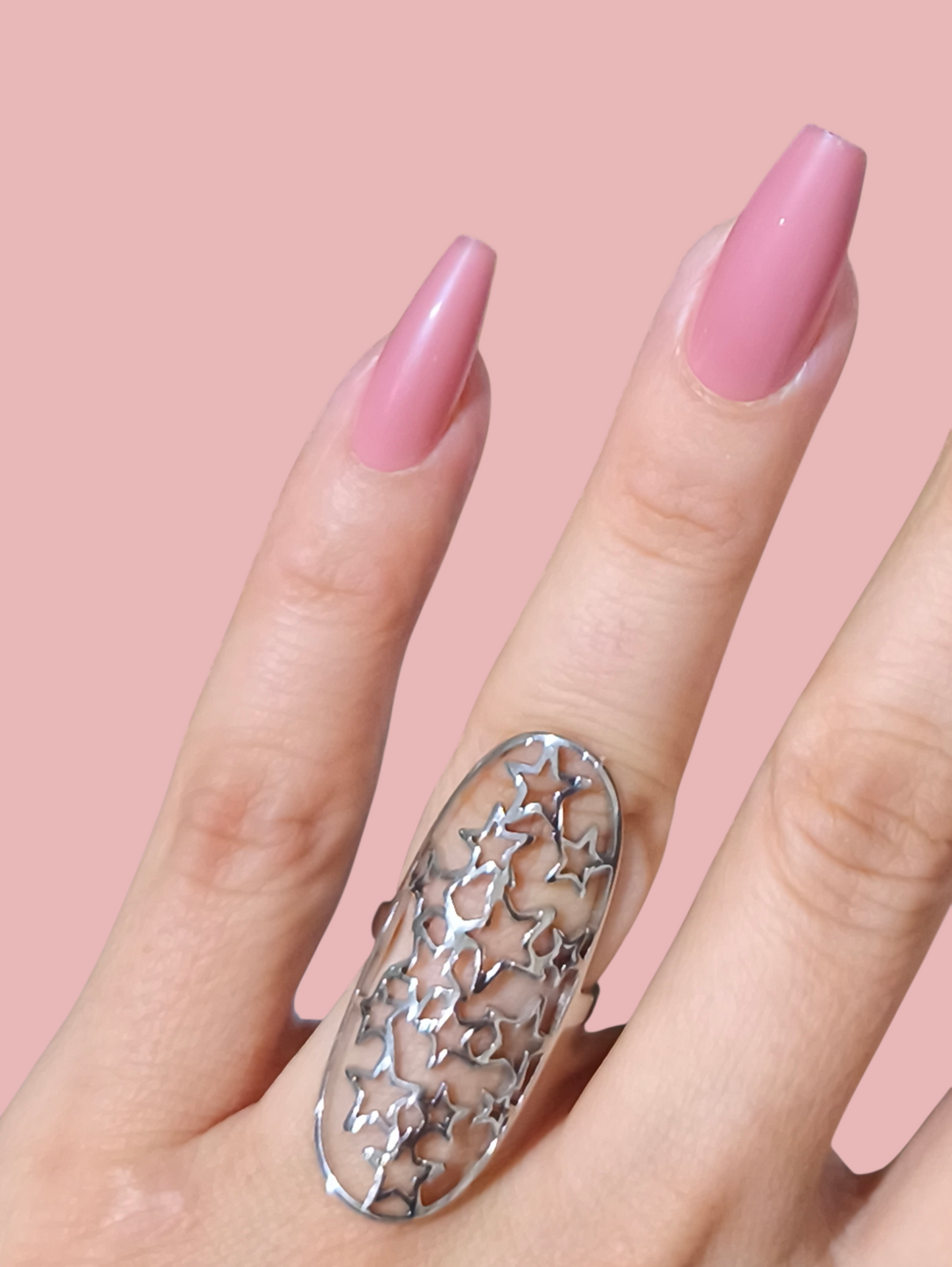 ANILLO ACERO ESTRELLAS SILVER