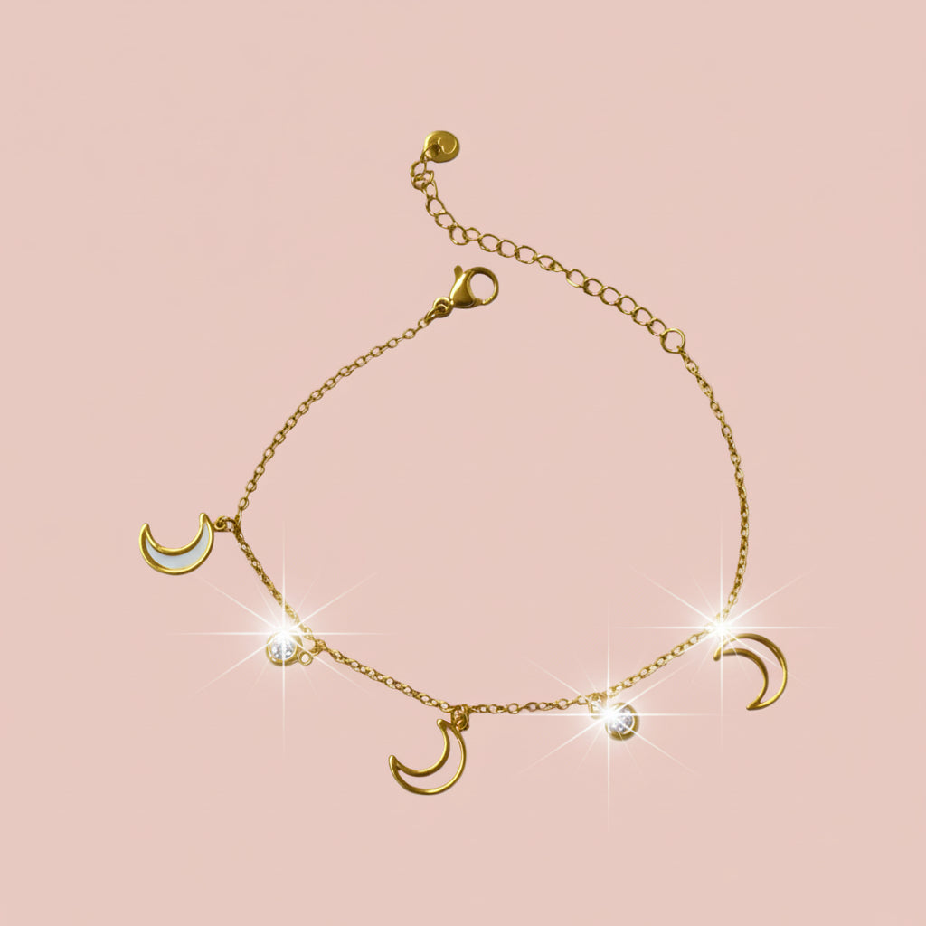 PULSERA LUNITAS STEEL GOLD