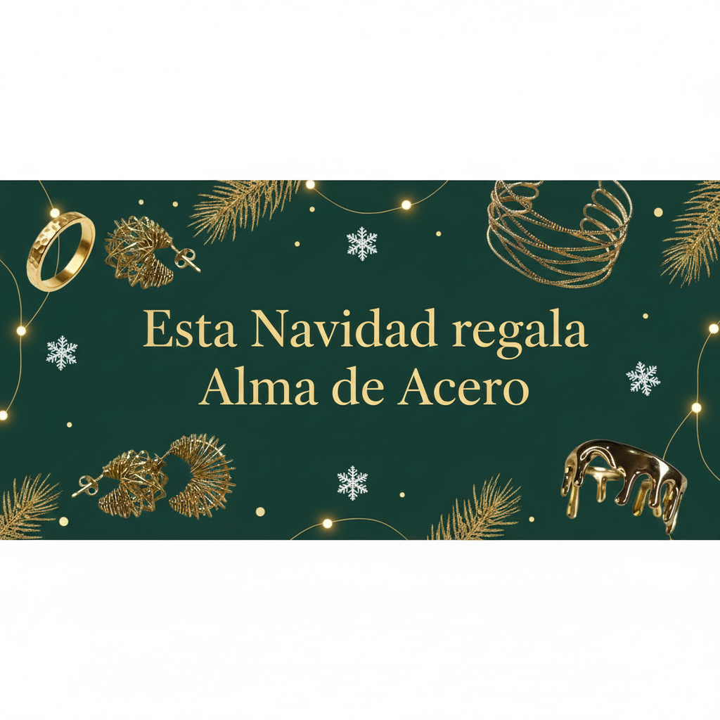 Banner navideño Alma de Acero - texto centrado