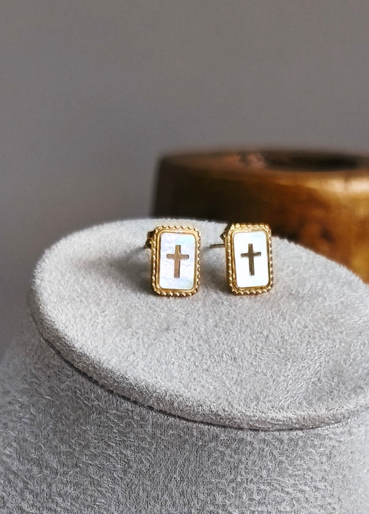 Pendientes Cruz Nácar