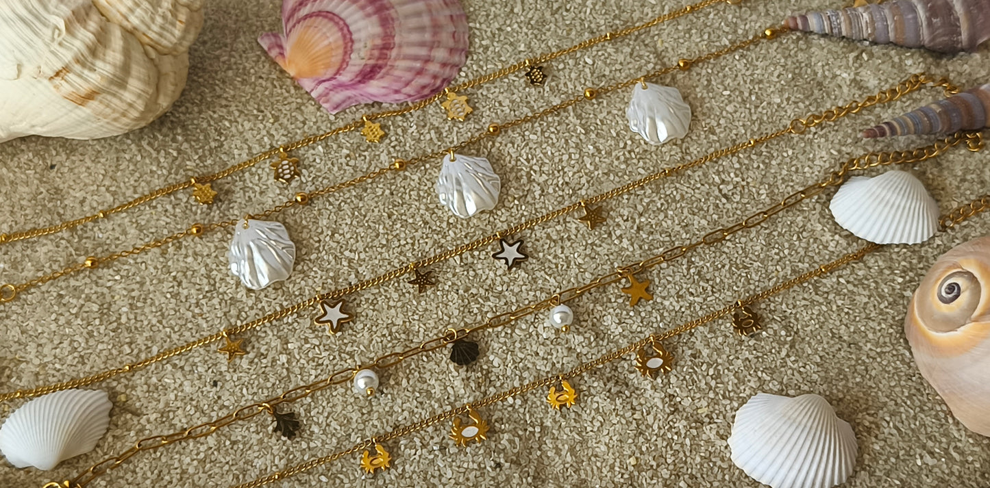 Tobillera Marina Gold Pearl