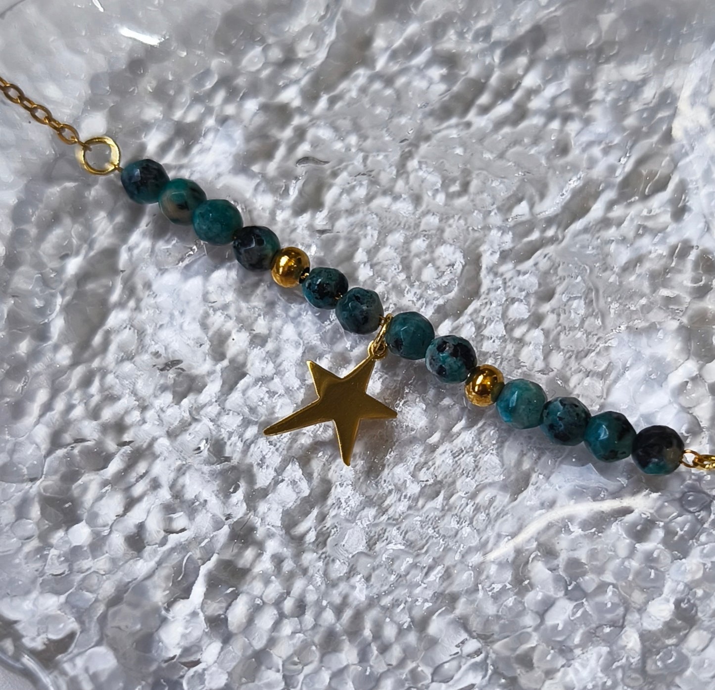 Pulsera de Acero con baño de Oro 18k Multicolor con Estrella – Stella